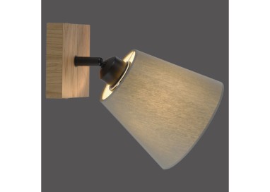 Applique et Plafonnier, bois naturel, 1xE27/40W, luminaire intérieur, IP20