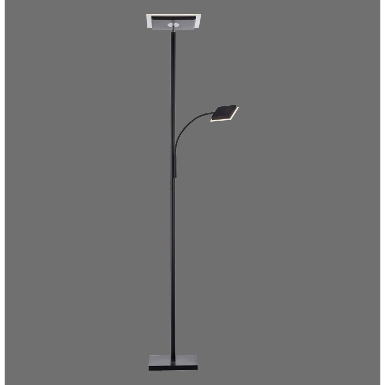 Lampadaire, noir, 1xLED-Board/21,5W/3000K, 1xLED-Board/4W/3000K, luminaire intérieur, IP20