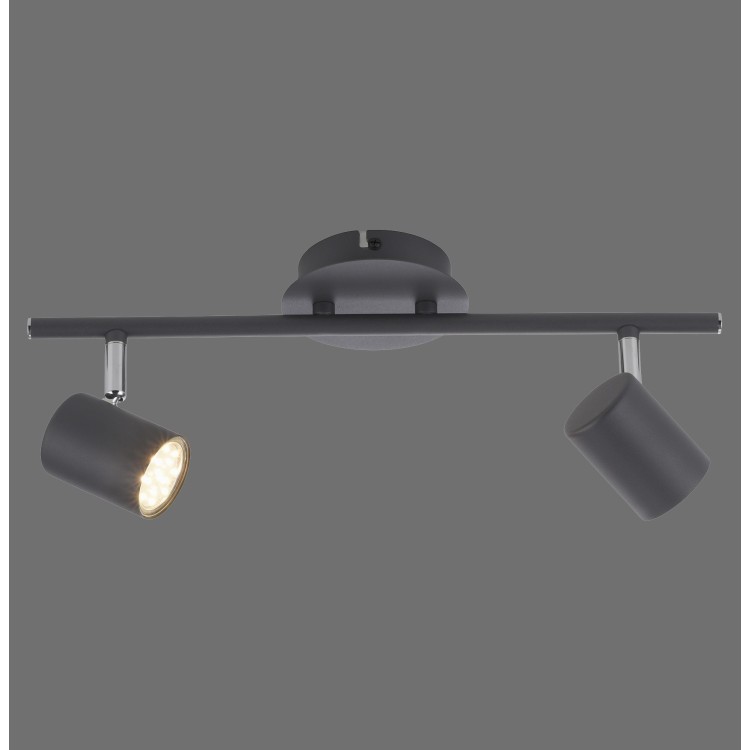 Plafonnier, anthracite, 2xGU10/5W/3000K, luminaire intérieur, IP20