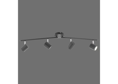 Plafonnier, anthracite, 4xGU10/4,50W/3000K, luminaire intérieur, IP20