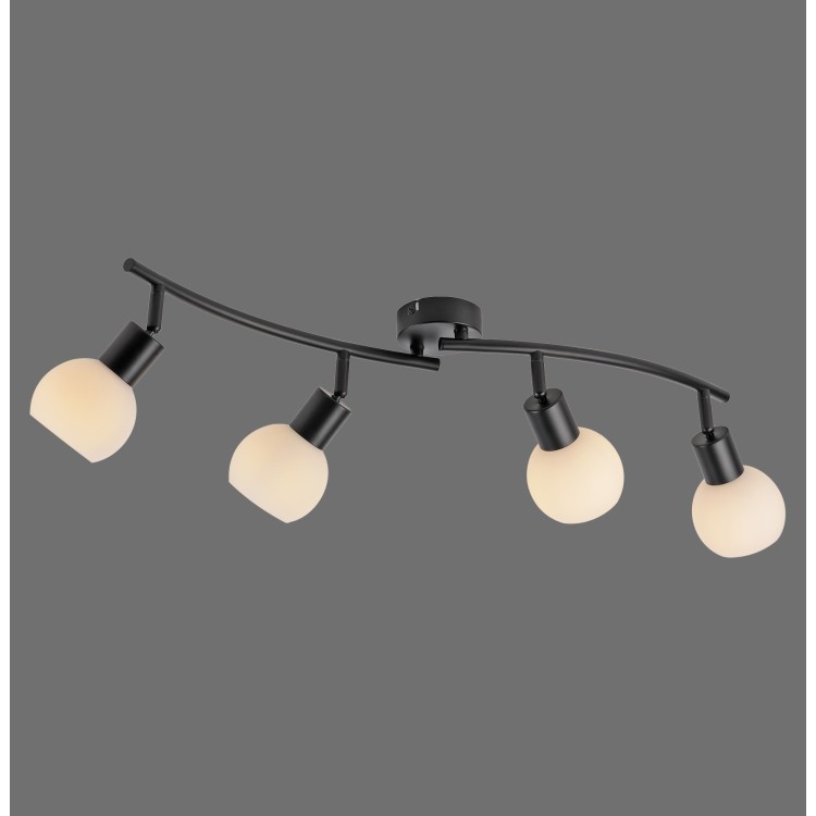 Plafonnier, noir, 4xE14/5W/3000K, luminaire intérieur, IP20