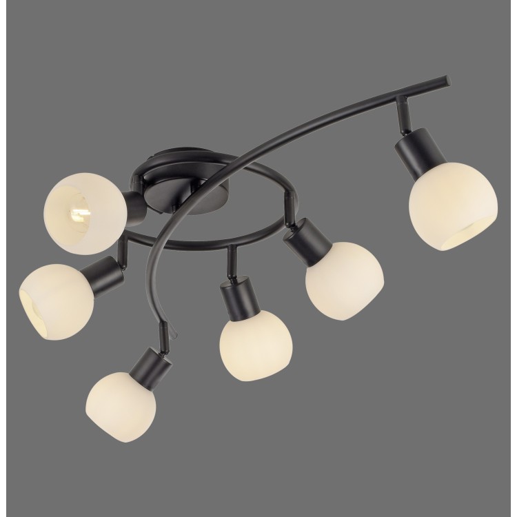 Plafonnier, noir, 6xE14/5W/3000K, luminaire intérieur, IP20