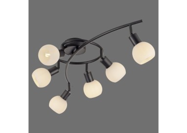 Plafonnier, noir, 6xE14/5W/3000K, luminaire intérieur, IP20