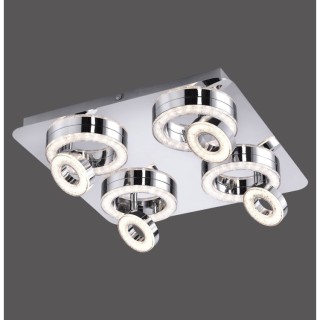 Plafonnier, chrom, 4xLED-Board/2,80W/3000K, 4xLED-Board/3,10W/3000K, luminaire intérieur, IP20