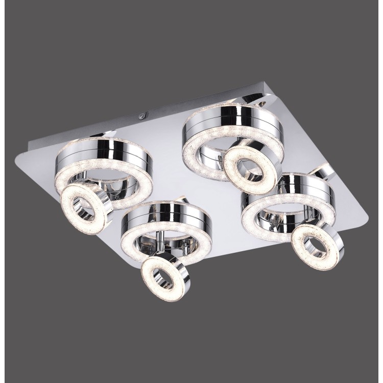 Plafonnier, chrom, 4xLED-Board/2,80W/3000K, 4xLED-Board/3,10W/3000K, luminaire intérieur, IP20