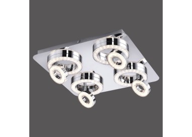 Plafonnier, chrom, 4xLED-Board/2,80W/3000K, 4xLED-Board/3,10W/3000K, luminaire intérieur, IP20