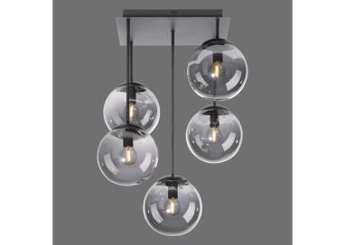 Plafonnier, noir, 5xE14/25W, luminaire intérieur, IP20