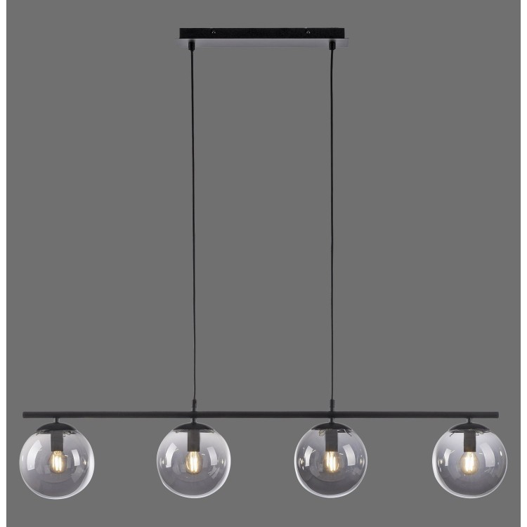 Suspension, noir, 4xE14/25W, luminaire intérieur, IP20