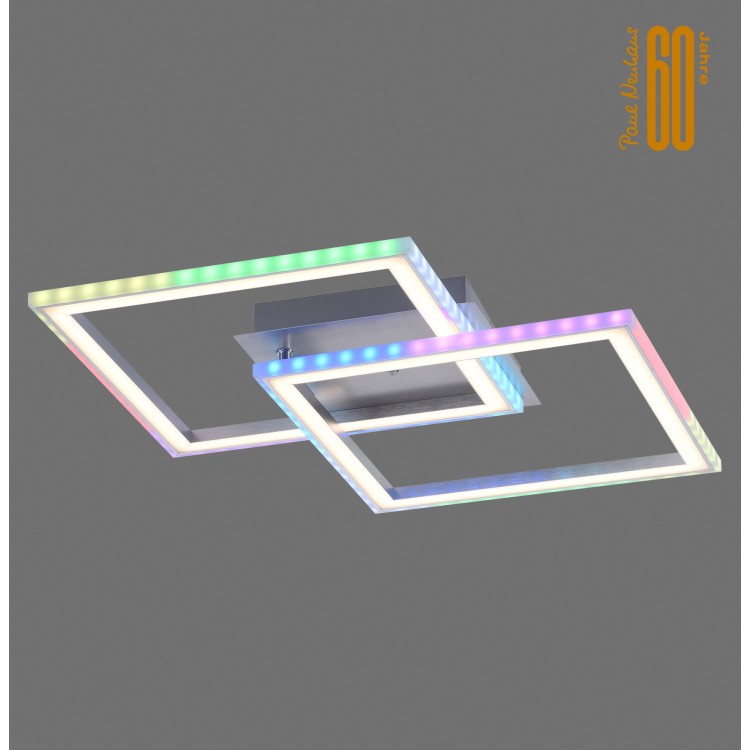 Plafonnier, acier, 1xLED-Board/26W/2700-5000K, 1xLED-Board/5W/RGBK, luminaire intérieur, IP20