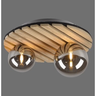Plafonnier, bois naturel, 2xG9/5W, luminaire intérieur, IP20