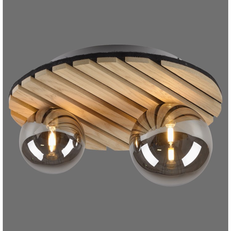 Plafonnier, bois naturel, 2xG9/5W, luminaire intérieur, IP20