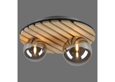 Plafonnier, bois naturel, 2xG9/5W, luminaire intérieur, IP20