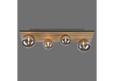 Plafonnier, bois naturel, 4xG9/5W, luminaire intérieur, IP20