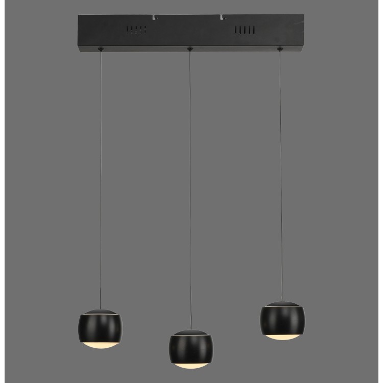 Suspension, noir, 3xLED-Board/5,20W/3000K, luminaire intérieur, IP20