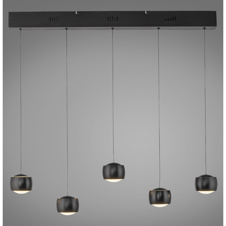 Suspension, noir, 5xLED-Board/5,20W/3000K, luminaire intérieur, IP20