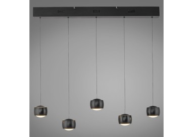 Suspension, noir, 5xLED-Board/5,20W/3000K, luminaire intérieur, IP20