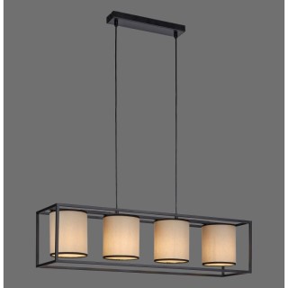 Suspension, noir, 4xE27/25W, luminaire intérieur, IP20