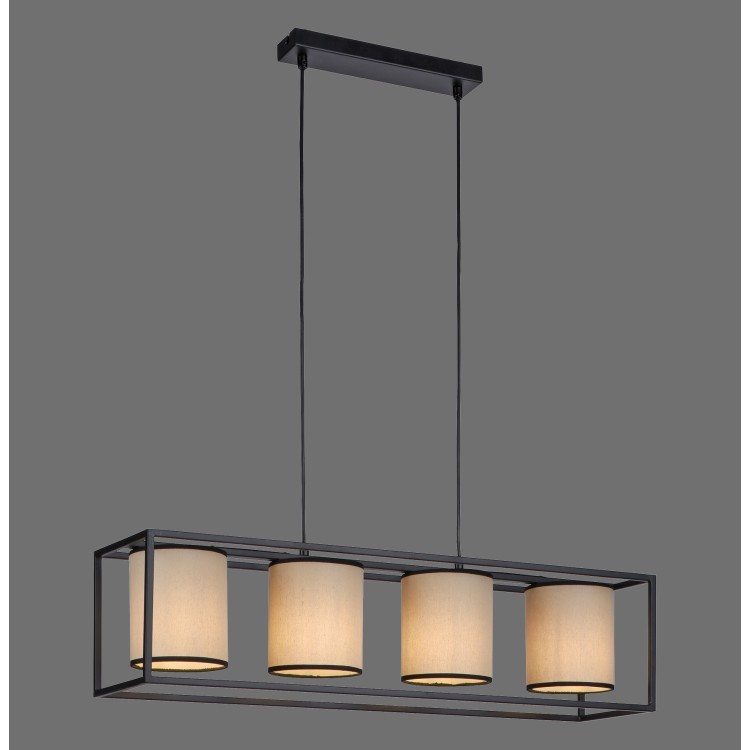 Suspension, noir, 4xE27/25W, luminaire intérieur, IP20