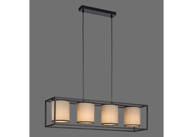 Suspension, noir, 4xE27/25W, luminaire intérieur, IP20