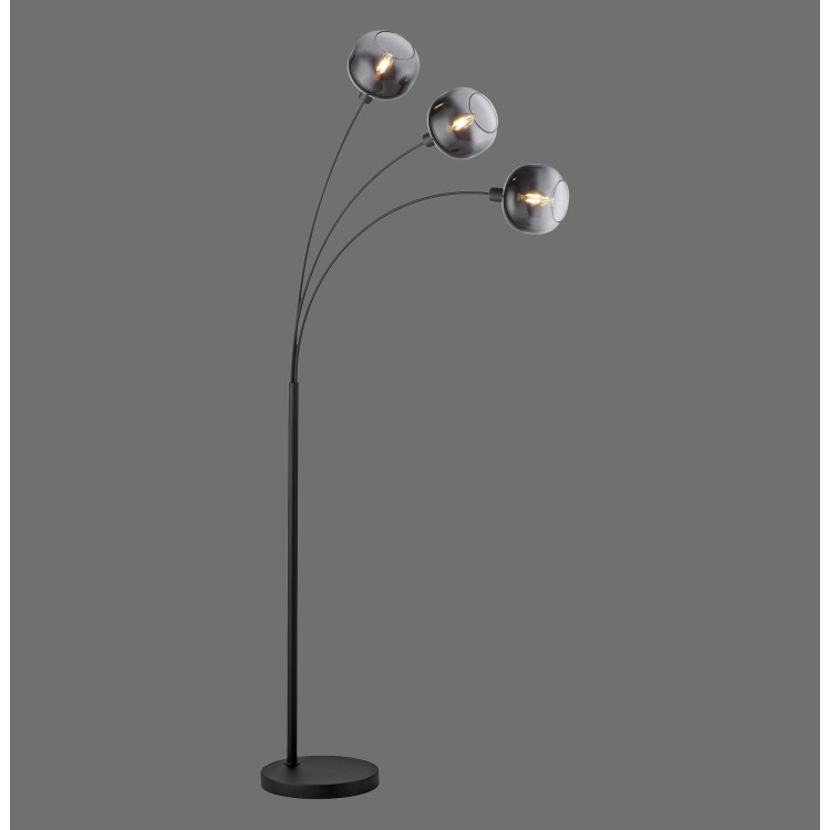 Lampadaire, noir, 3xE14/25W, luminaire intérieur, IP20
