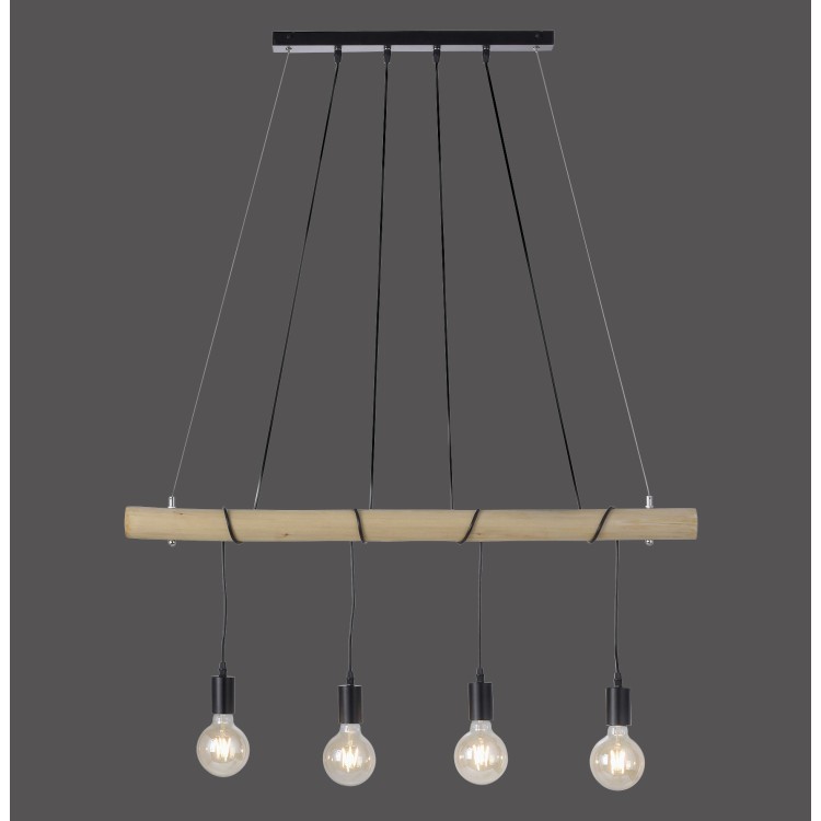 Suspension, noir, 4xE27/4W/2700K, luminaire intérieur, IP20