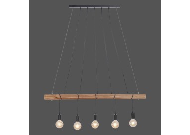 Suspension, noir, 5xE27/60W, luminaire intérieur, IP20