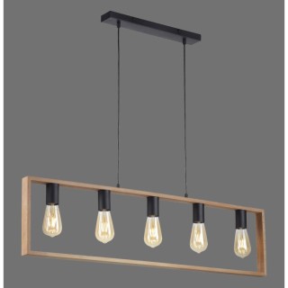 Suspension, noir, 5xE27/60W, luminaire intérieur, IP20