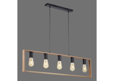 Suspension, noir, 5xE27/60W, luminaire intérieur, IP20