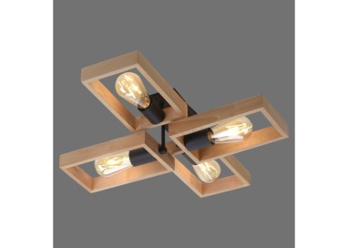 Plafonnier, noir, 4xE27/60W, luminaire intérieur, IP20