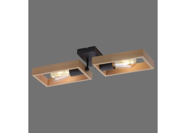 Applique et Plafonnier, noir, 2xE27/60W, luminaire intérieur, IP20