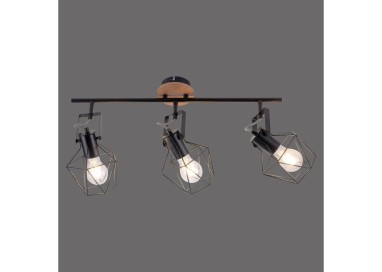 Applique et Plafonnier, bois naturel, 3xE27/60W, luminaire intérieur, IP20