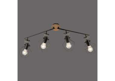 Plafonnier, bois naturel, 4xE27/60W, luminaire intérieur, IP20