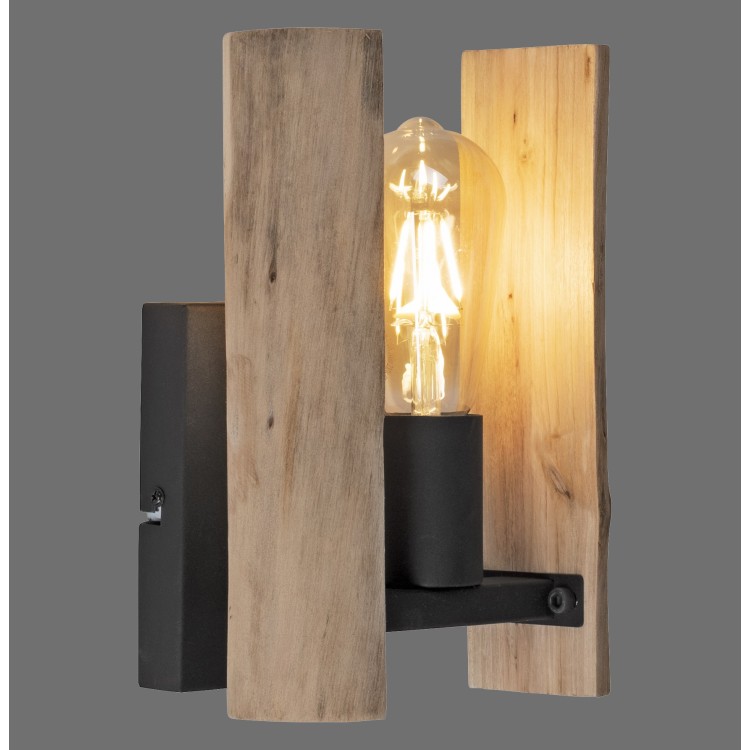 Applique, bois naturel, 1xE27/10W, luminaire intérieur, IP20