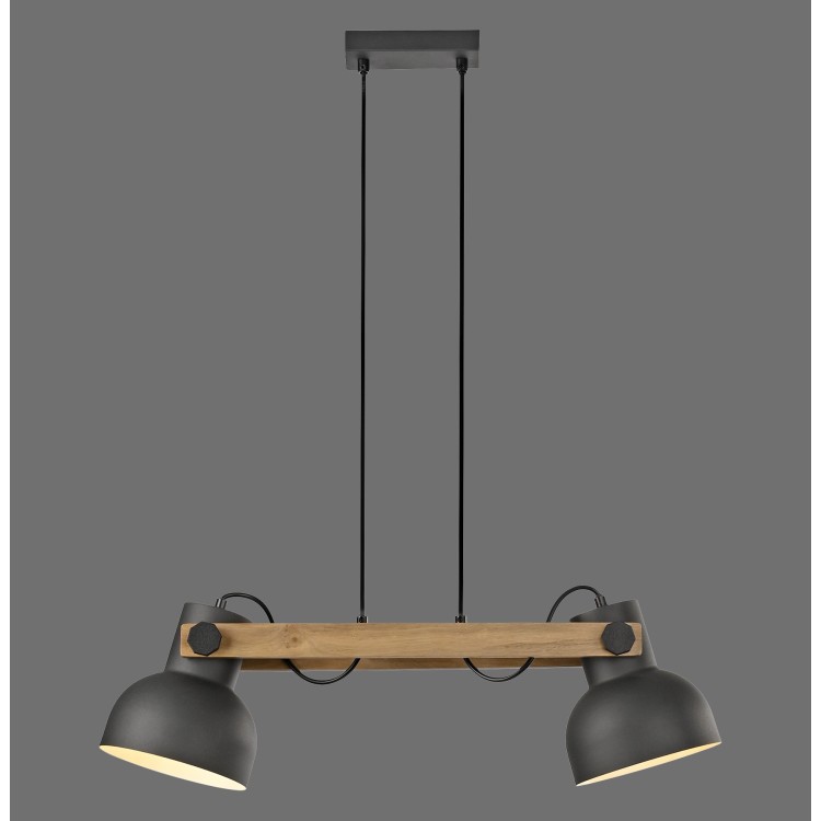 Suspension, noir, 2xE27/60W, luminaire intérieur, IP20