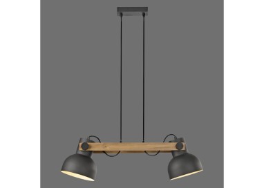 Suspension, noir, 2xE27/60W, luminaire intérieur, IP20