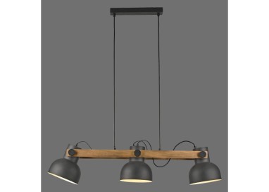 Suspension, noir, 3xE27/60W, luminaire intérieur, IP20