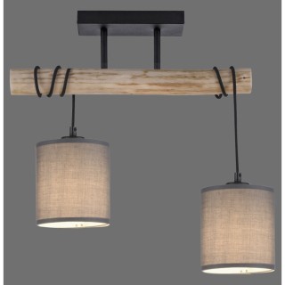 Plafonnier, taupe, 2xE27/10W, luminaire intérieur, IP20