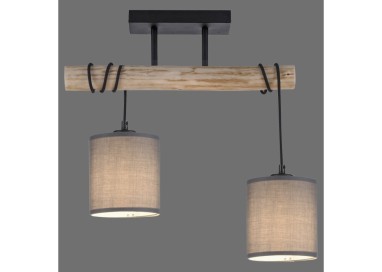 Plafonnier, taupe, 2xE27/10W, luminaire intérieur, IP20