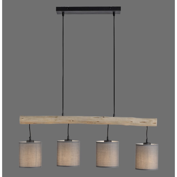 Suspension, taupe, 4xE27/10W, luminaire intérieur, IP20