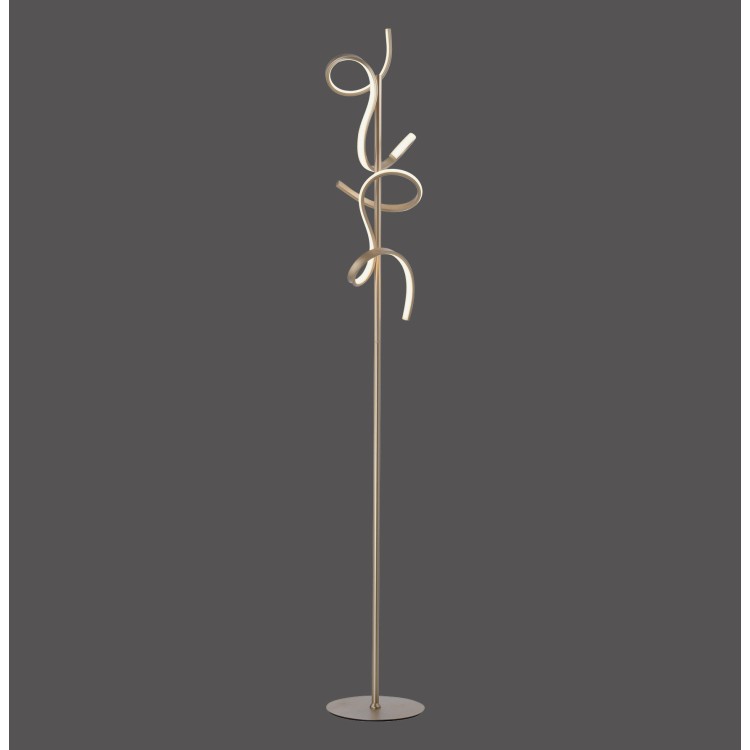 Lampadaire, laiton mat, 2xLED-Board/11W/3000K, luminaire intérieur, IP20