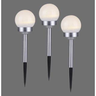 Lampe boule, blanc, set de 3, 1xLED/0,06W/3000K, Lampe solaire, IP44