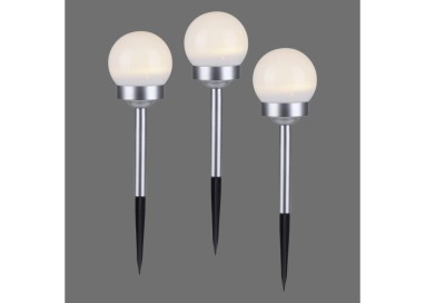 Lampe boule, blanc, set de 3, 1xLED/0,06W/3000K, Lampe solaire, IP44