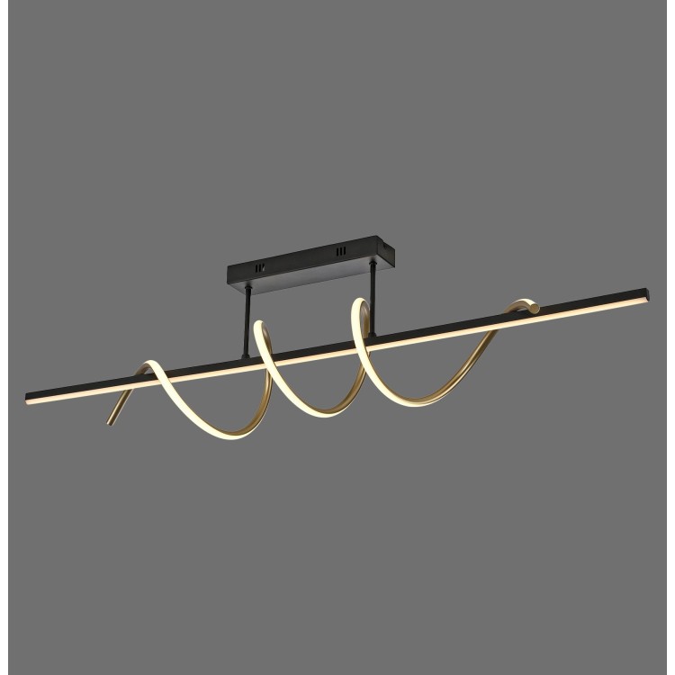 Plafonnier, noir/chrome, 1xLED-Board/36W/3000K, luminaire intérieur, IP20