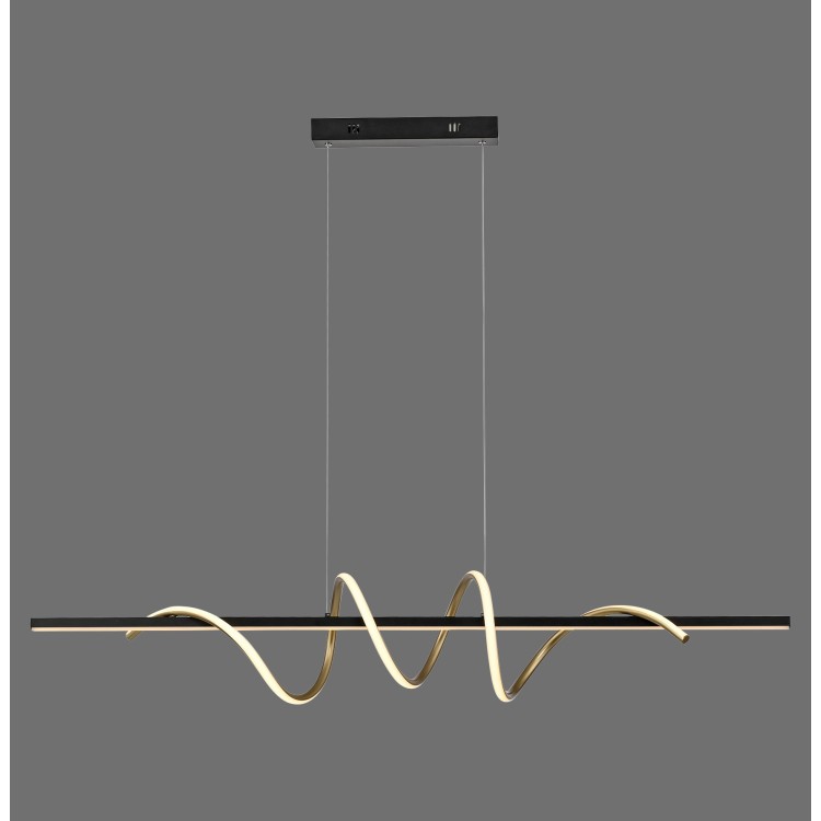 Suspension, noir/chrome, 1xLED-Board/36W/3000K, luminaire intérieur, IP20