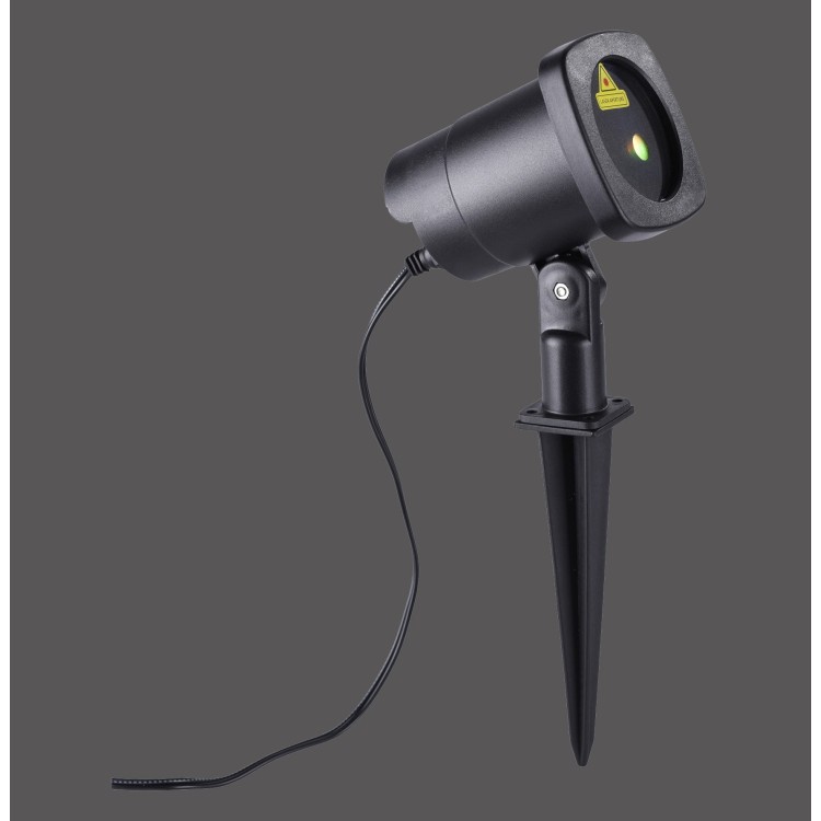Lampe à piquet, noir, 1xLaser/6W/grün, rotK, luminaire extérieur, IP44