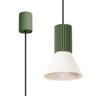 Lampe suspendue ESTRIA 1 beige/vert olive