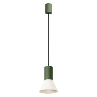 Lampe suspendue ESTRIA 1 beige/vert olive