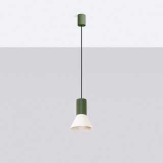 Lampe suspendue ESTRIA 1 beige/vert olive