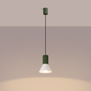 Lampe suspendue ESTRIA 1 beige/vert olive