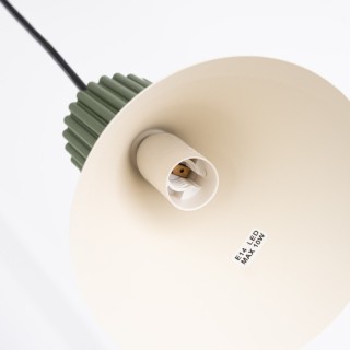 Lampe suspendue ESTRIA 3P beige/vert olive